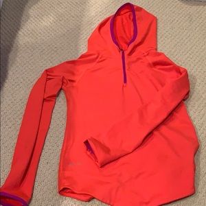 Girls orange and purple half zip up jacket